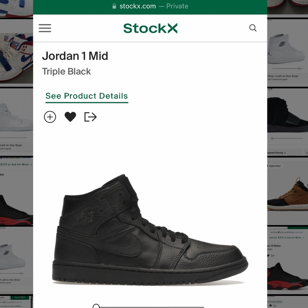 Jordan Mid Retro 1 - Black